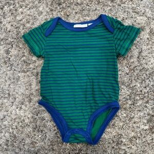First Impressions Green & Blue Stripe Onesie 3–6M